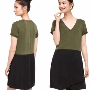 Anthropologie Dolan Left Coast Collection Horizon Color Block Army Green Dress